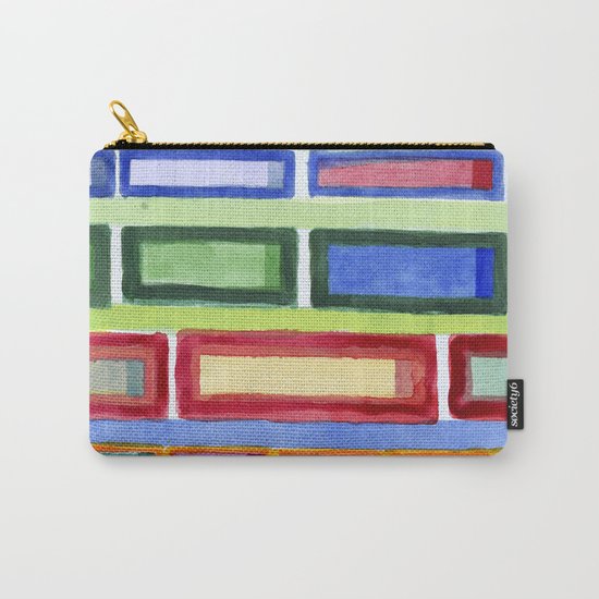 Narrow Frames in Vertical Rows Pattern Carry-All Pouch