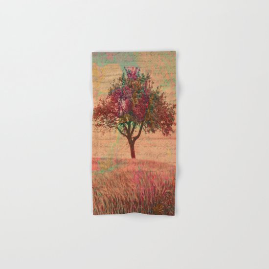 The Kissing Tree, Landscape Art Photo Collage Hand & Bath Towel