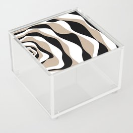 Ebb and Flow 4 - Taupe, Black and White Acrylic Box