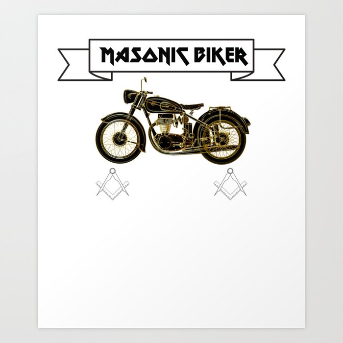 Masonic biker for life Art Print