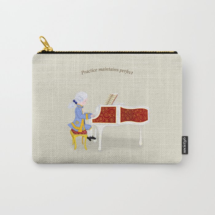 Young Mozart Playing the Piano: Practice Maintains Perfect Carry-All Pouch