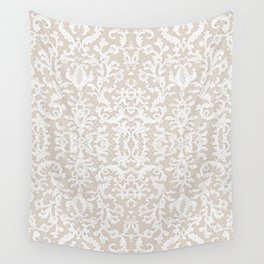 French Paris Lace Fabric Tan Beige Cream Wall Tapestry