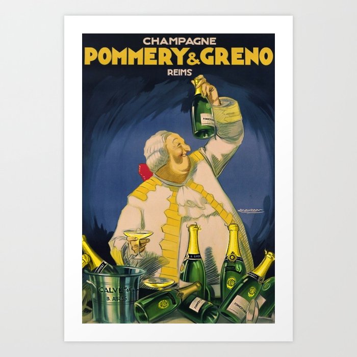 Vintage Champagne Pommery & Greno Reims Advertising Poster Art Print