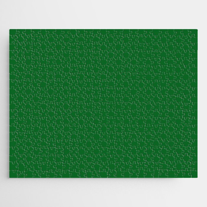 Forest Green Solid Color Block Jigsaw Puzzle