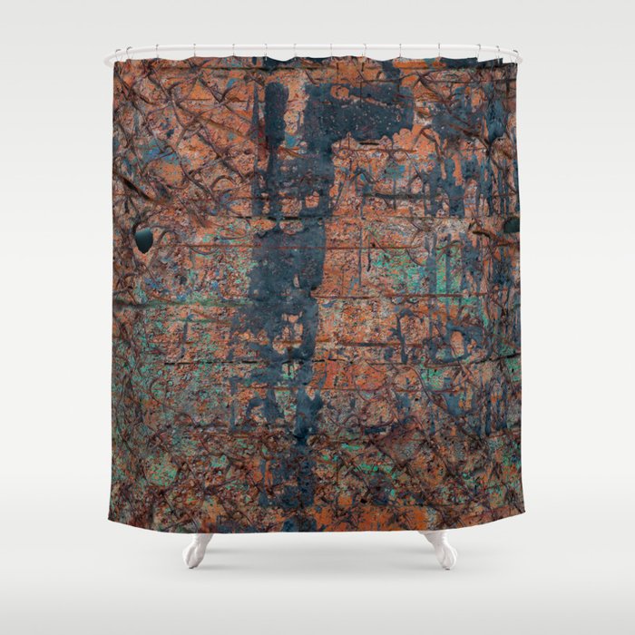 Abstract multicolor grunge background with abstract colored texture. Various color pattern elements. Old vintage scratches, stain, paint splats, brush strokes, dots, spots. Weathered wall background Shower Curtain