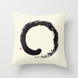 Enso / Japanese Zen Circle Throw Pillow