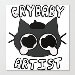 Crybaby Artist Cat Canvas Print