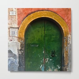 Magic Green Door in Sicily Metal Print