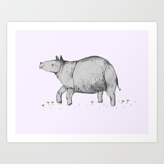 Rhino Calf Art Print