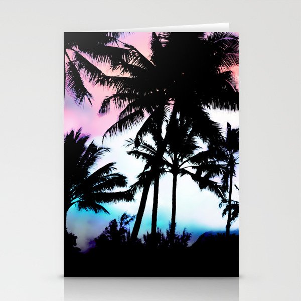 Sunset Summer Palm Trees Stationery Cards