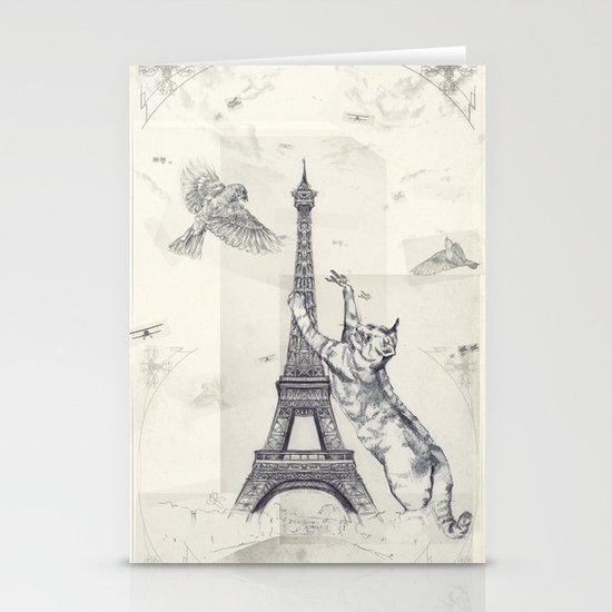 cat attack Stationery Cards