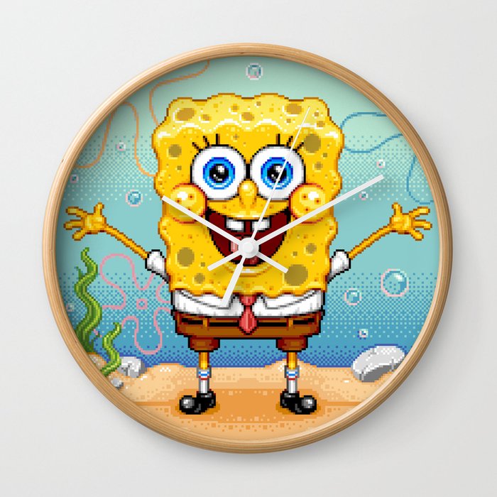Spongebob Pixel Art Wall Clock