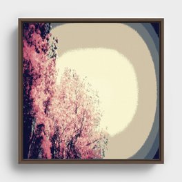Taupe Pink Mod Trees Framed Canvas