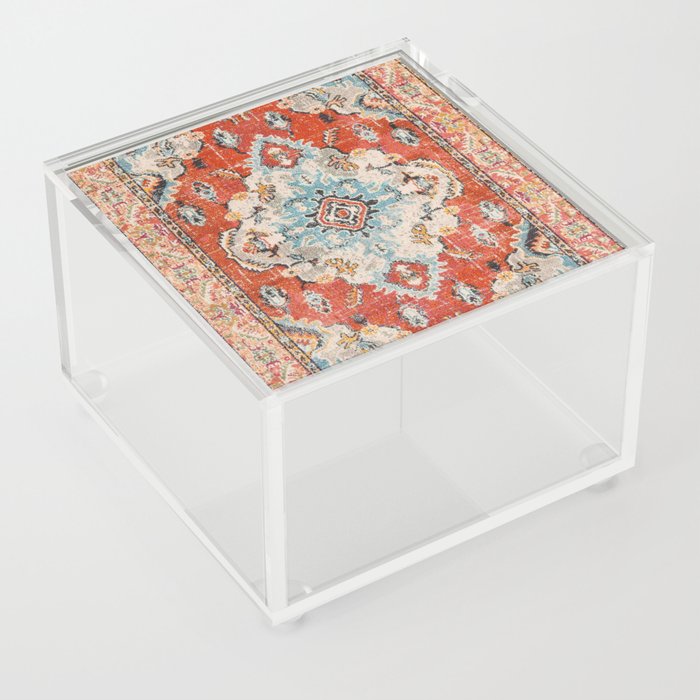 orange and blue oriental carpet Acrylic Box