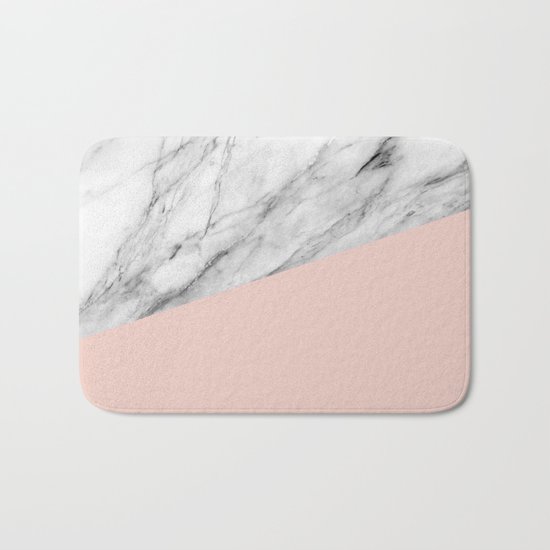 Marble and pale dogwood color Bath Mat