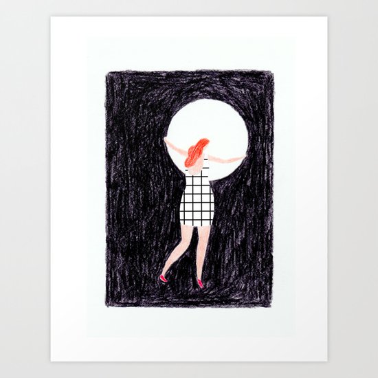 The girl who stole the moon Art Print