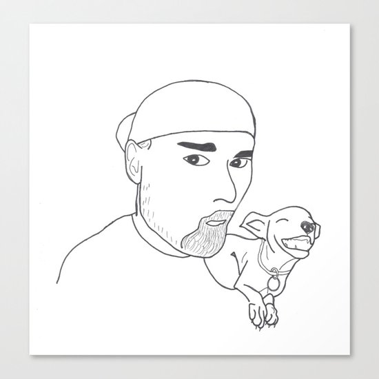 A boy and his dog. Canvas Print