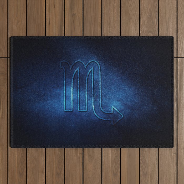 Scorpio zodiac sign, night sky, Horoscope Astrology background, Scorpio horoscope symbol, blue horoscope Outdoor Rug