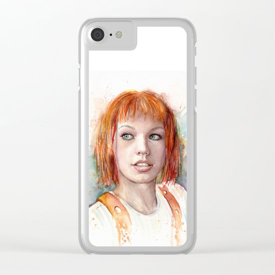 Leeloo Portrait Fifth Element Art Clear iPhone Case