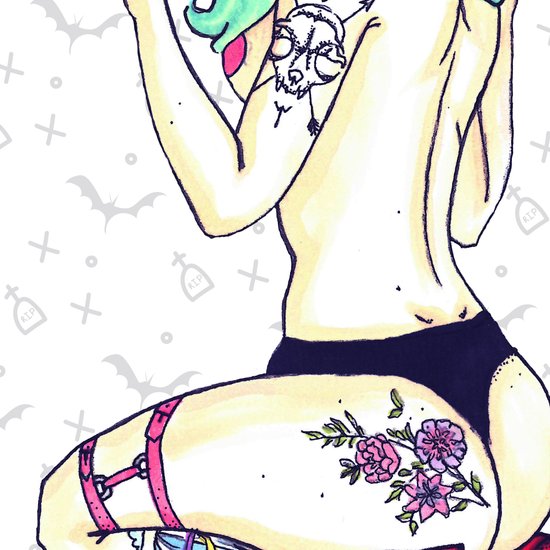 Pinup Modern Gothic Girl Leggings By Marmilada Society6,Vintage Ice Cream Table And Chairs