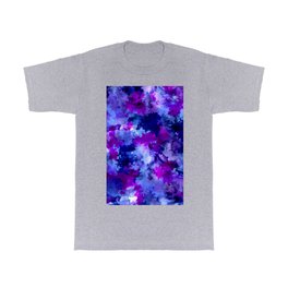 Modern blue purple watercolor brushstrokes paint T Shirt