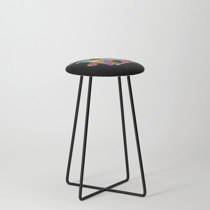 Autism Awareness Puzzle Counter Stool