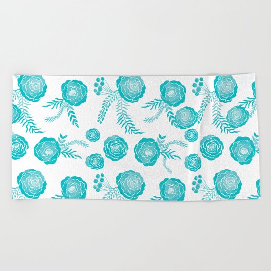 Peony Pattern Island Paradise Beach Towel