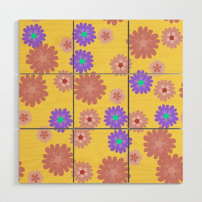 Floral Texture Background Wood Wall Art