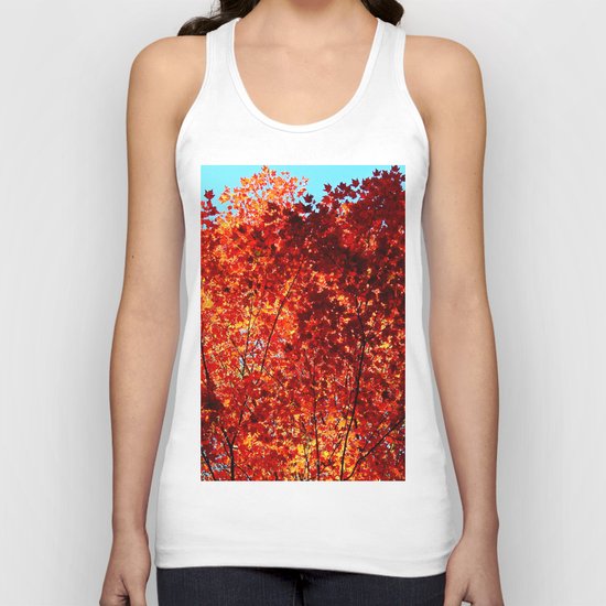 Red Maple Explosion Unisex Tank Top