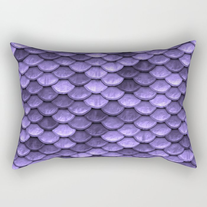 Mermaid Scales Periwinkle Ultra Violet Rectangular Pillow