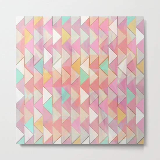 Pale Playful Chevron (8) Metal Print