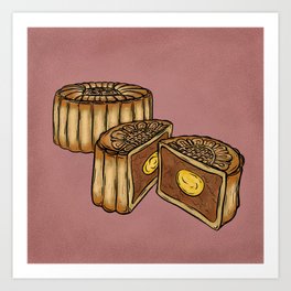 M is for Moon Cake Art Print