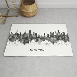 New York City New York Skyline BW Area & Throw Rug