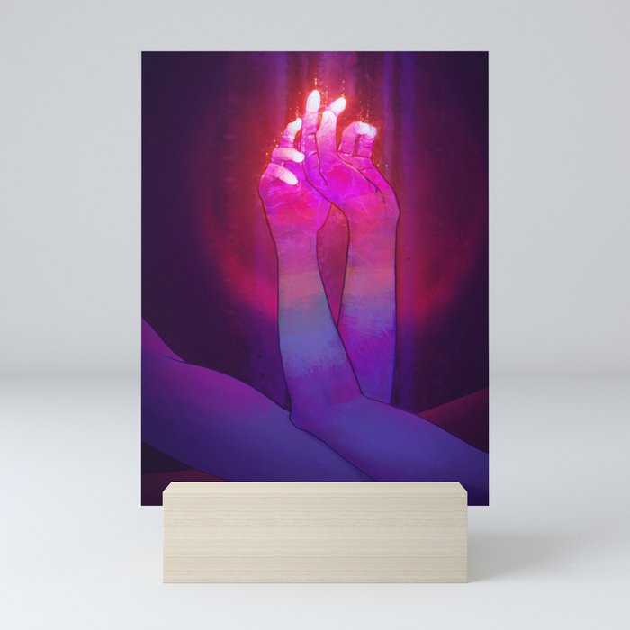 Psychedelic hands Mini Art Print