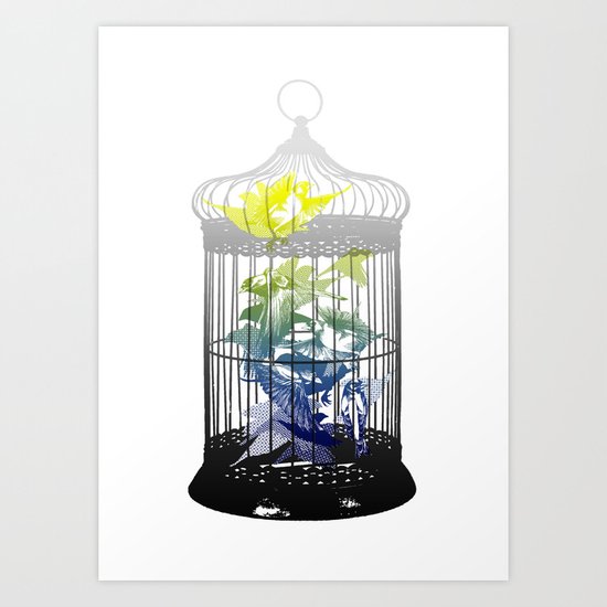 Green Finches Art Print