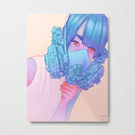 Untitled mask drawing Metal Print