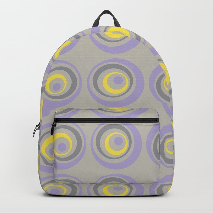 Geometric Wacky Circle Pattern V15 2021 Color of the Year Illuminating and Accent Shades Backpack
