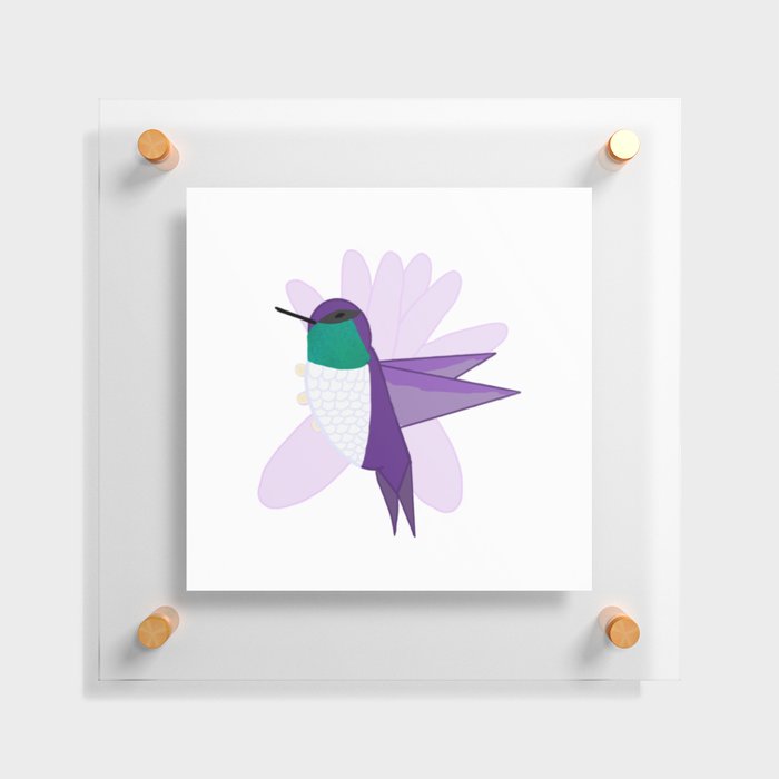 Purple Hummingbird Shimmer Cheeks Floating Acrylic Print