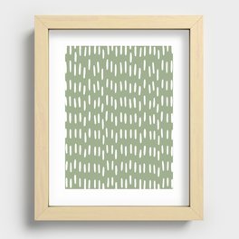 Boho Raindrops in Sage Green Recessed Framed Print