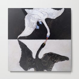 Hilma af Klint - The Swan Metal Print | Swan, Black And White, Hilmaafklint, Birds, Theswan, Oil, Painting, Animal 