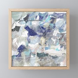 Abstract Map Blue Framed Mini Art Print