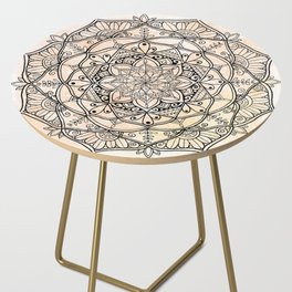 Peach Floral Lace Mandala Side Table