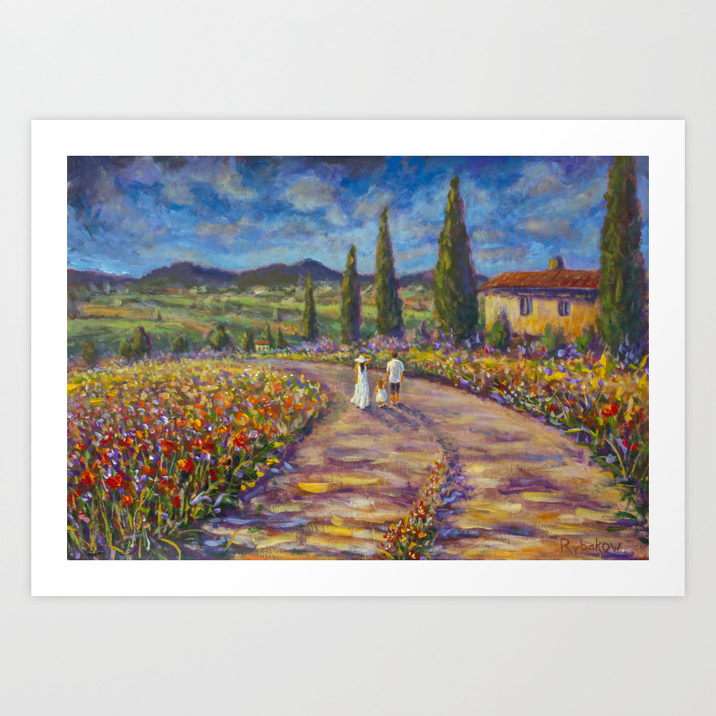 Tuscany Painting On Canvas 37 8 Landscape Painting Italy Country