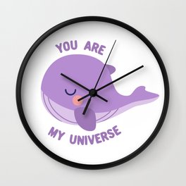 BTS purple whale plush you are my universe Wall Clock