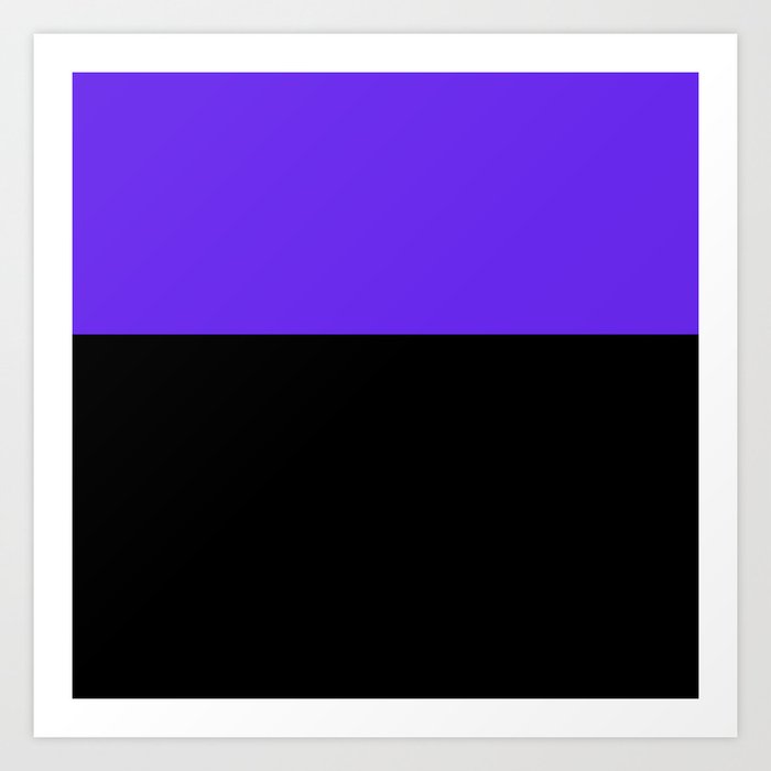 Black Purple Color Block Art Print