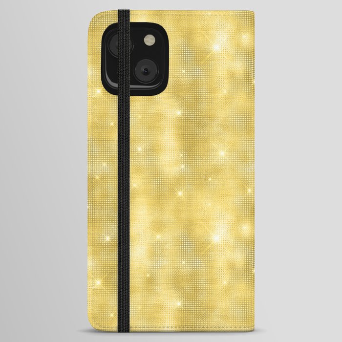 Glam Yellow Diamond Shimmer Glitter iPhone Wallet Case