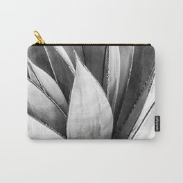 Cactus Leaves // Black and White Home Decor Vibes Desert Hombre Plant Photograph Carry-All Pouch
