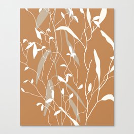 Meadow Grasses Floral on Yellow Canvas Print