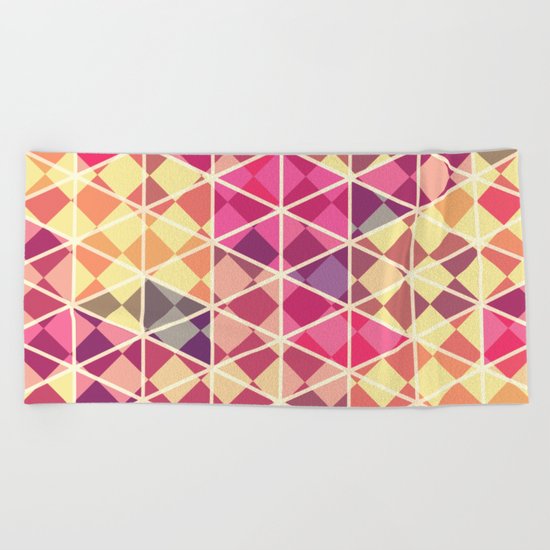 Love triangle pattern art Beach Towel