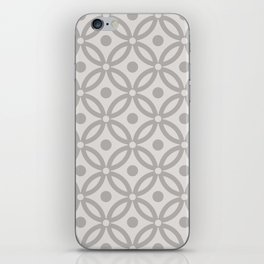 Pretty Intertwined Ring and Dot Pattern 637 Gray iPhone Skin